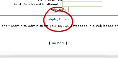 phpmyadmin link