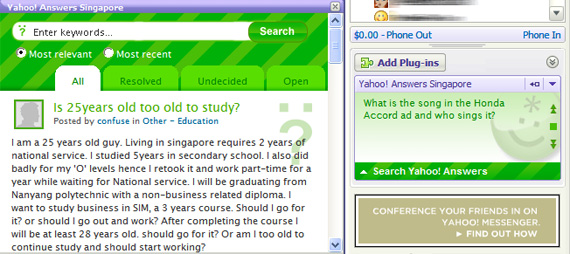 Yahoo! Answers Singapore Plugin