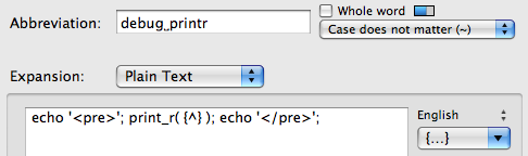 Abbreviation definition for debug_printr